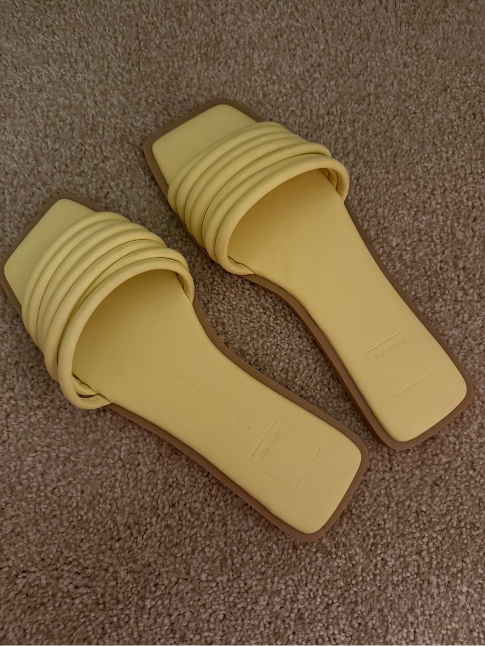 Nordstrom Yellow Ruched Strap Slide Sandals